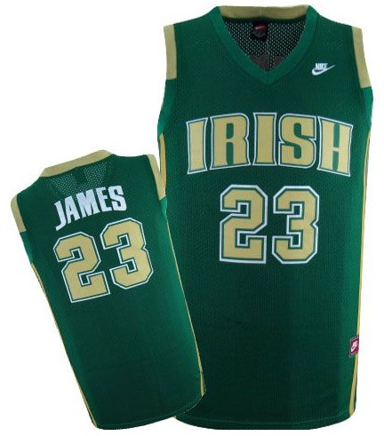  Irish High School 23 LeBron James Green Jersey